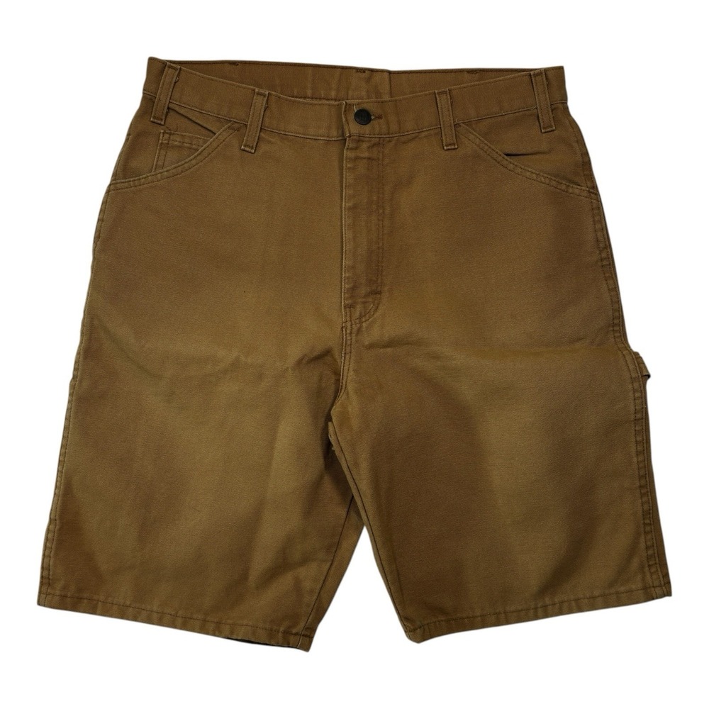 Dickies Shorts Mens 34 Beige Canvas Chino Relaxed Fit Workwear Y2K Carpenter